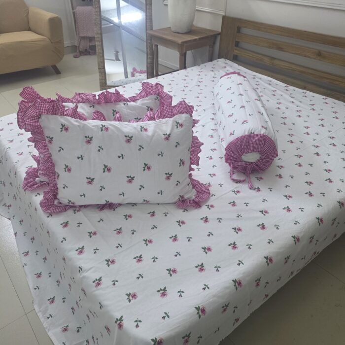 Pure Cotton Bed sheet_Rose Print(Kuchi Cover